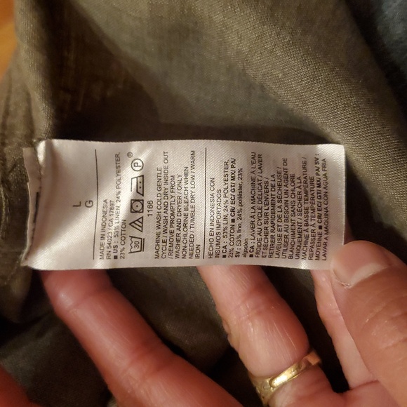 OLD NAVY SIZE LARGE LINEN BLEND Men's Khaki Shirt - Picture 8 of 8